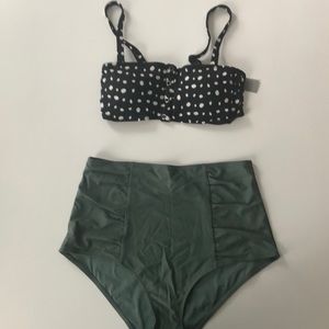 High Waisted Bikini -Army Green-NWT